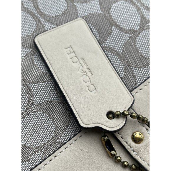 Coach Field Tote 30 Signature Jacquard Satchel Crossbody Missing Shoulder Strap - Picture 9 of 10